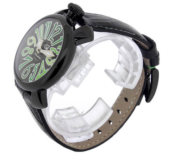 ガガミラノ スーパーコピーGaGa MILANO 腕時計 マニュアーレ マヌアーレ 40mm ブラックレザー ブラックPVD 5022.3